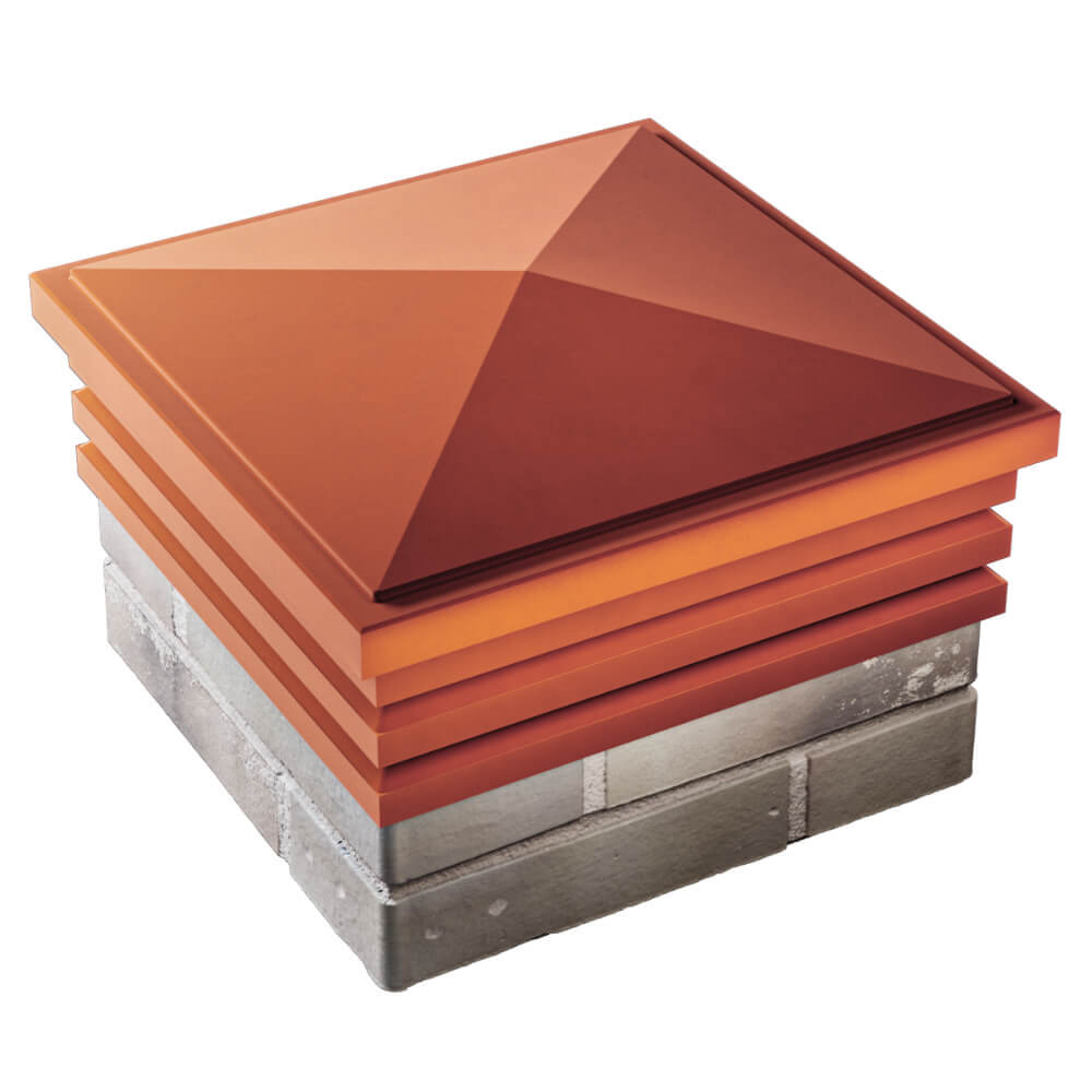 Колпак Zking Бона ХайТек Красный на столб 1.5х1.5 кирпича (385х385мм) в Чайковском фото