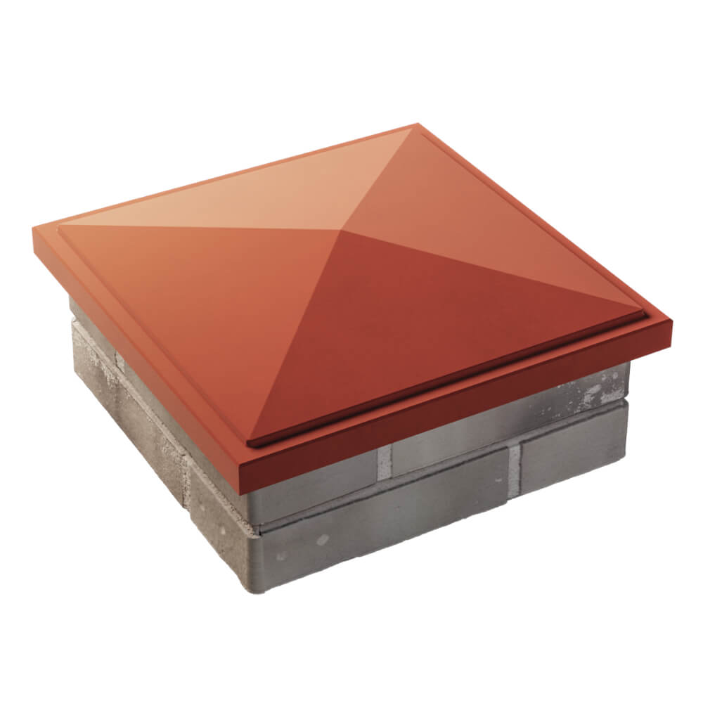 Колпак Zking БонаМоно Красный на столб 1.5х1.5 кирпича (385х385, 400х400мм) в Чайковском фото