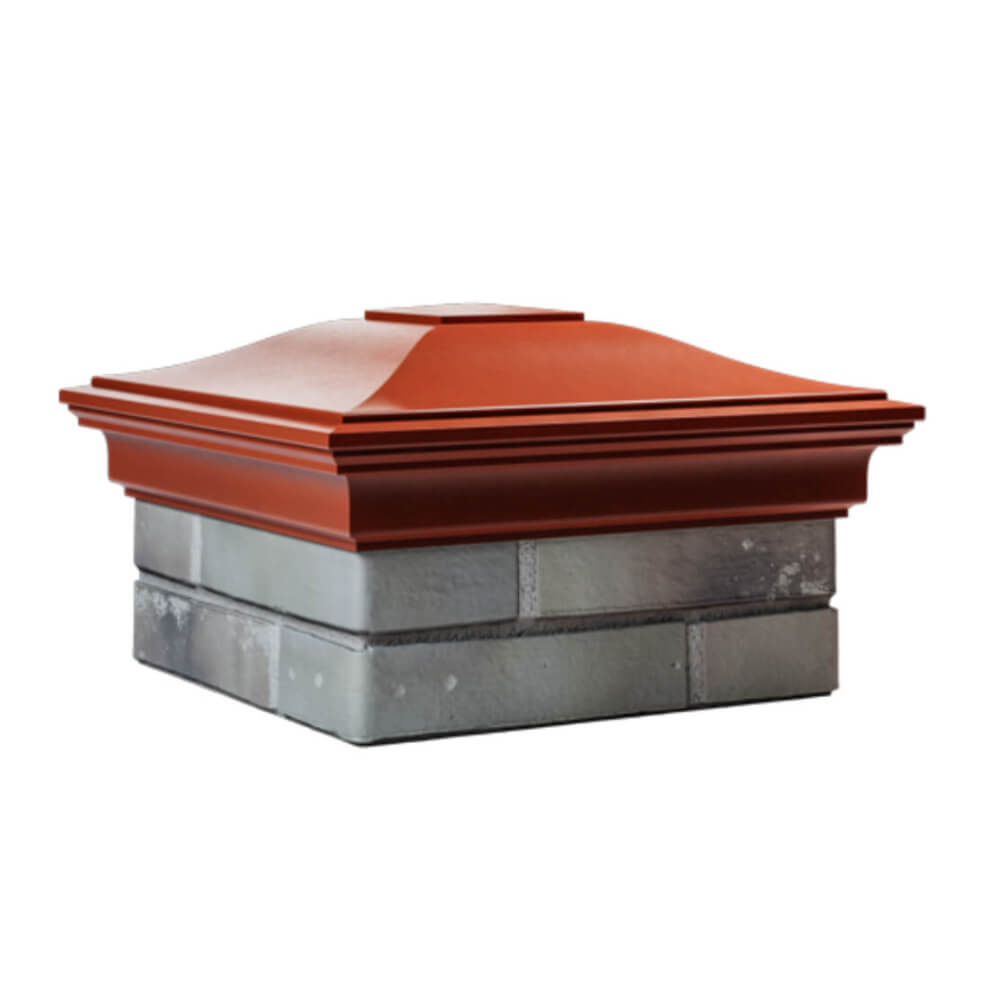 Колпак Zking Монблан Красный на столб 1.5х1.5 еврокирпича 0.7НФ (355х355мм) в Чайковском фото