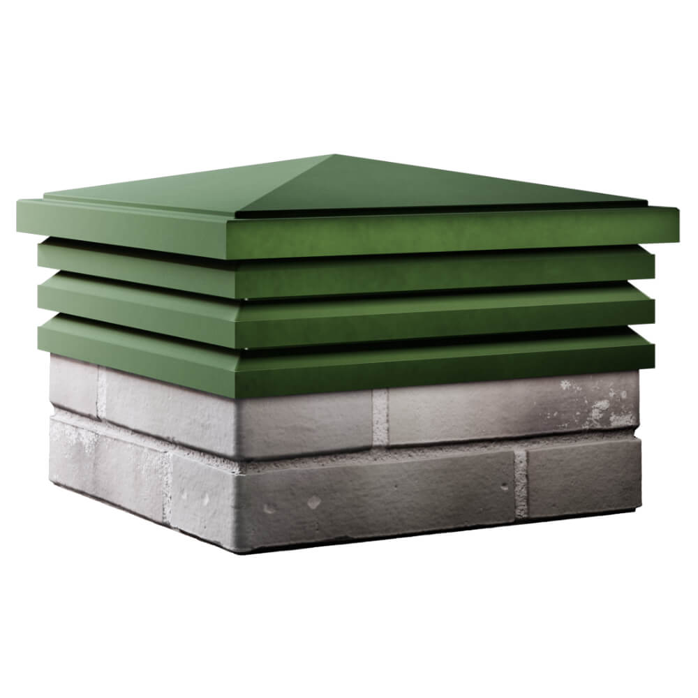 Колпак Zking Бона ХайТек Зеленый на столб 1.5х1.5 кирпича (385х385мм) в Чайковском фото