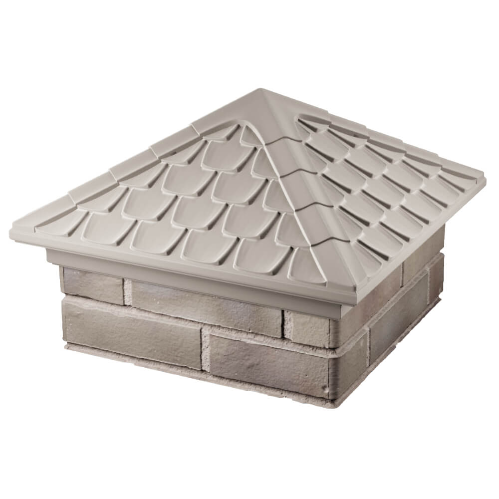 Колпак Zking Эльбрус Бежевый на столб 1.5х1.5 кирпича (385х385мм) в Чайковском фото