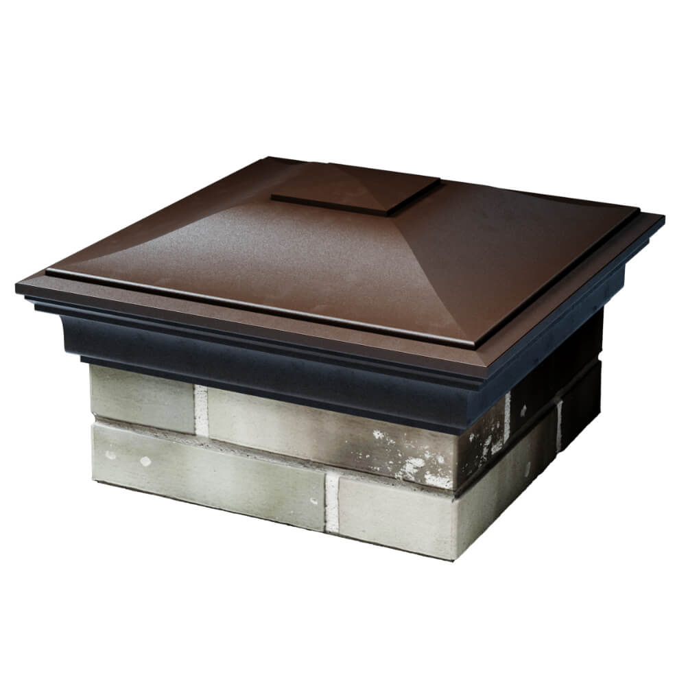 Колпак Zking Монблан Коричневый на столб 1.5х1.5 кирпича (385х385мм) в Чайковском фото