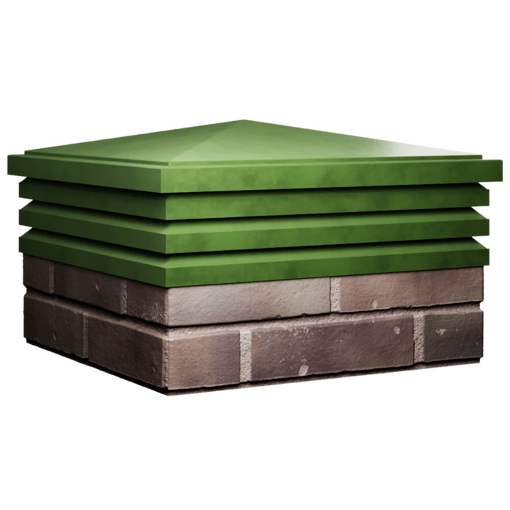 Колпак Zking Бона ХайТек Зеленый на столб 2х2 кирпича (513х513мм) в Чайковском фото