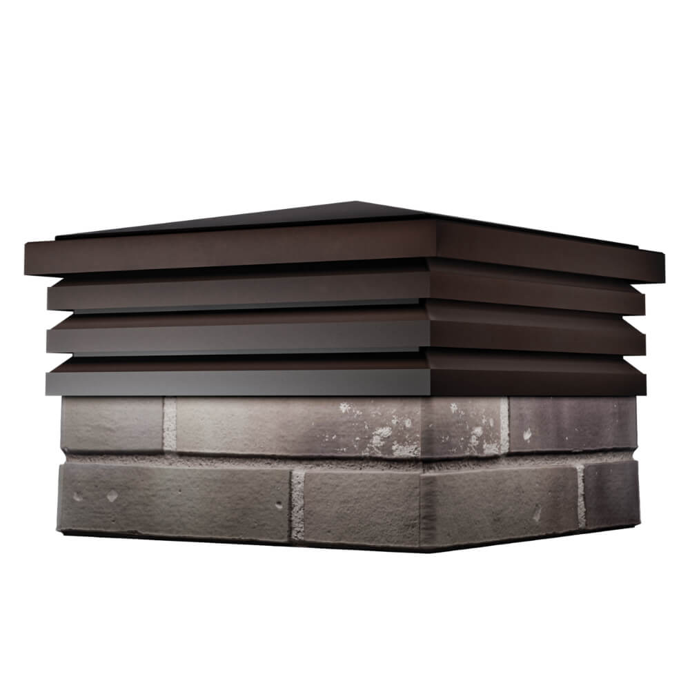 Колпак Zking Бона ХайТек Коричневый на столб 1.5х1.5 кирпича (385х385мм) в Чайковском фото