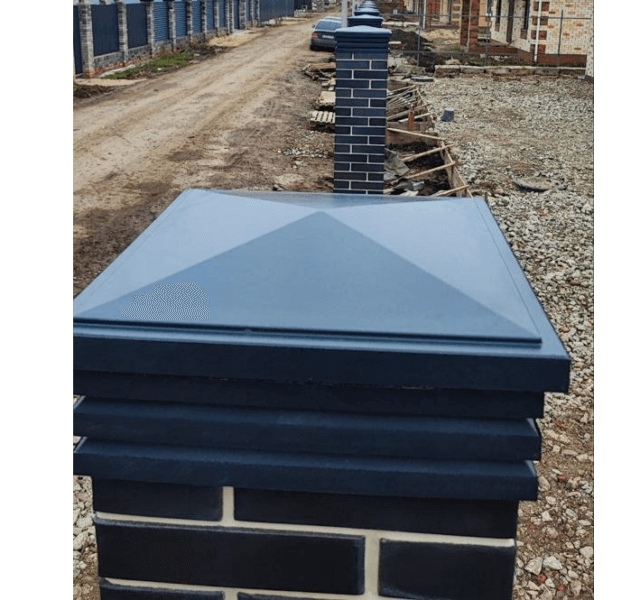 Колпак Zking Бона ХайТек Серый на столб 1.5х1.5 кирпича (385х385мм) в Чайковском фото