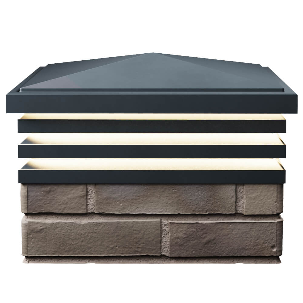 Колпак Zking Бона ХайТек Серый на столб 1.5х1.5 кирпича (385х385мм) с подсветкой в Чайковском фото