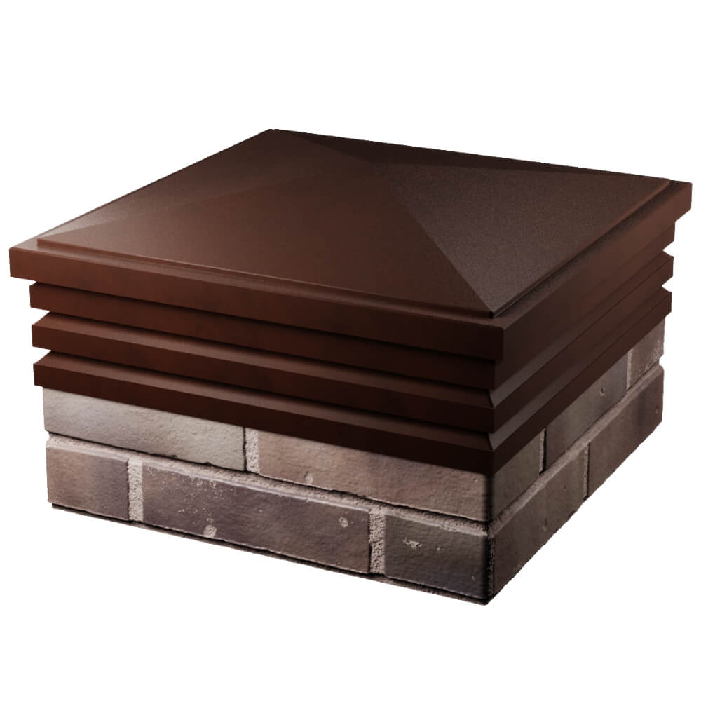 Колпак Zking Бона ХайТек Коричневый на столб 2х2 кирпича (513х513мм) в Чайковском фото