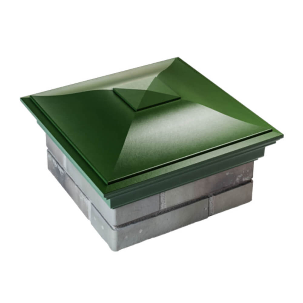Колпак Zking Монблан Зеленый на столб 1.5х1.5 еврокирпича 0.7НФ (355х355мм) в Чайковском фото