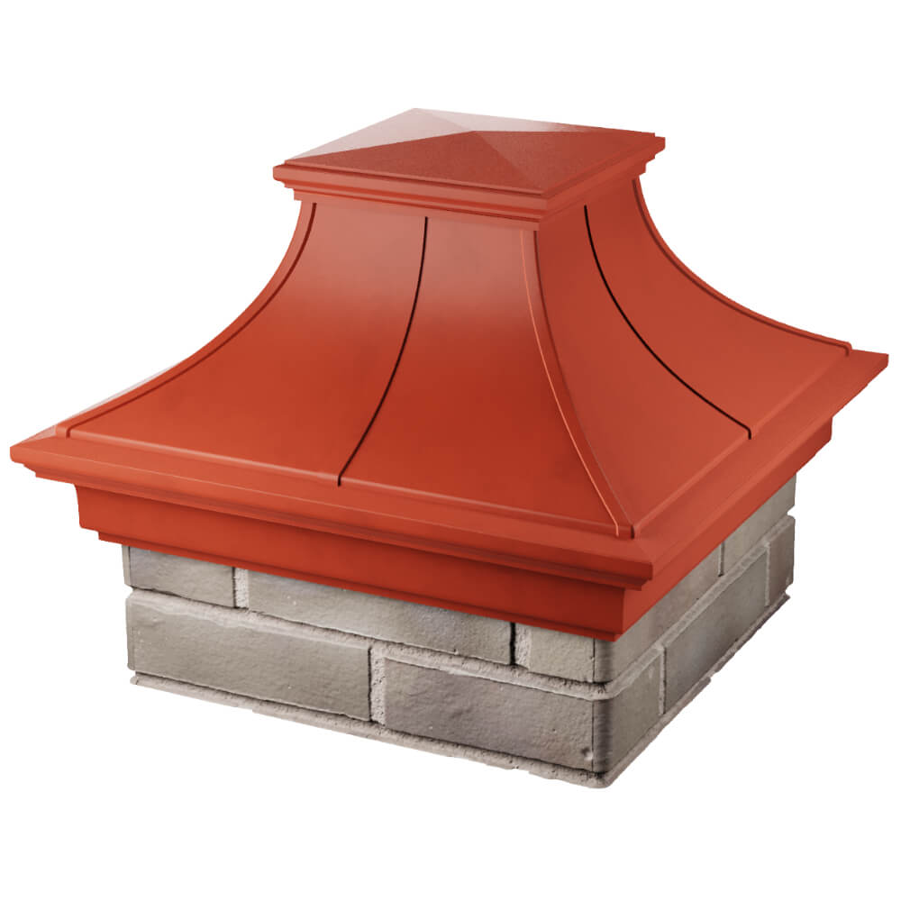 Колпак Zking Монблан Премиум Красный на столб 1.5х1.5 кирпича (385х385мм) в Чайковском фото