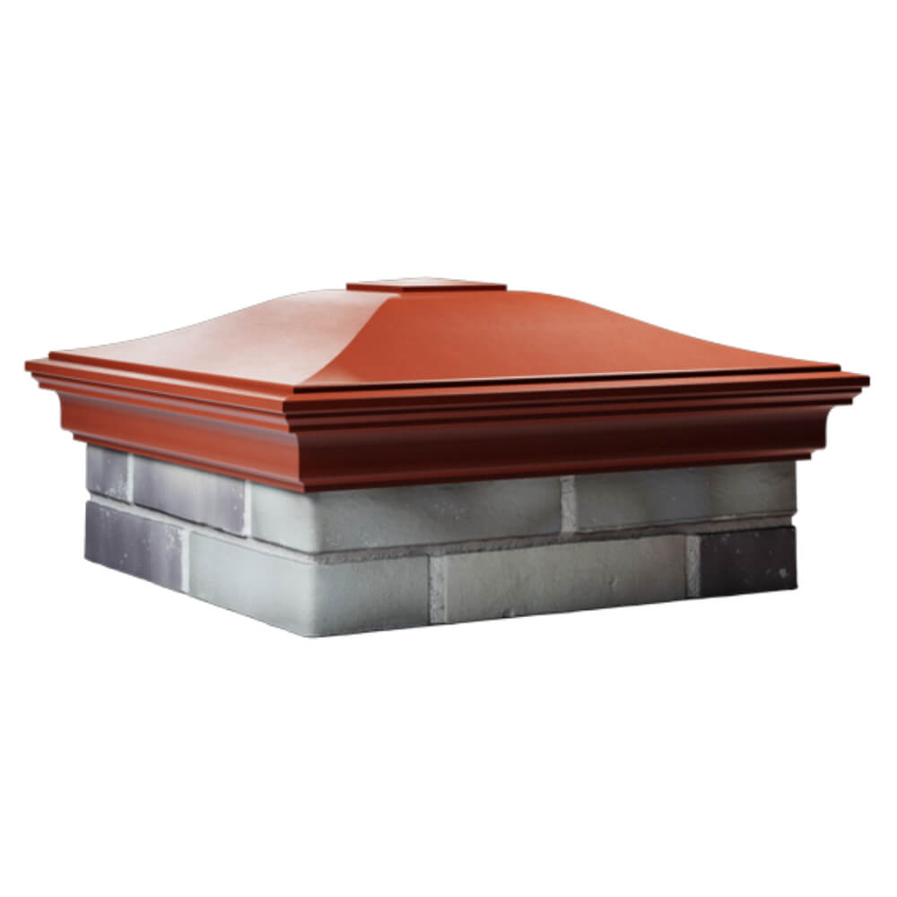 Колпак Zking Монблан Красный на столб 2х2 кирпича (515х515мм) в Чайковском фото