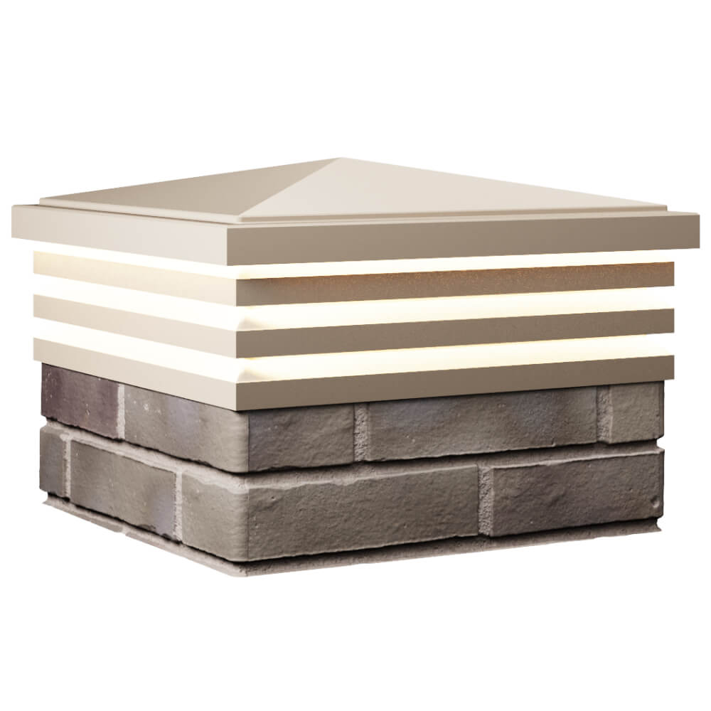 Колпак Zking Бона ХайТек Бежевый на столб 1.5х1.5 кирпича (385х385мм) с подсветкой в Чайковском фото