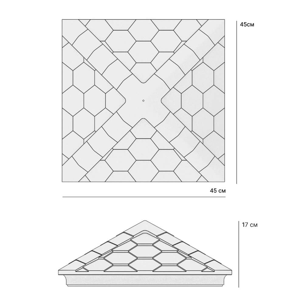 Колпак Zking Эверест Серый на столб 1.5х1.5 кирпича (390х390мм) в Чайковском фото