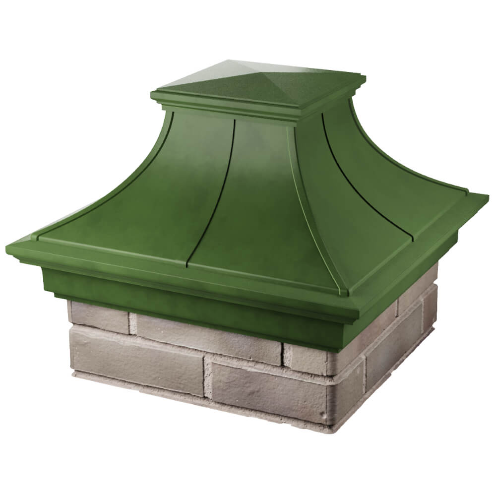 Колпак Zking Монблан Премиум Зеленый на столб 1.5х1.5 кирпича (385х385мм) в Чайковском фото