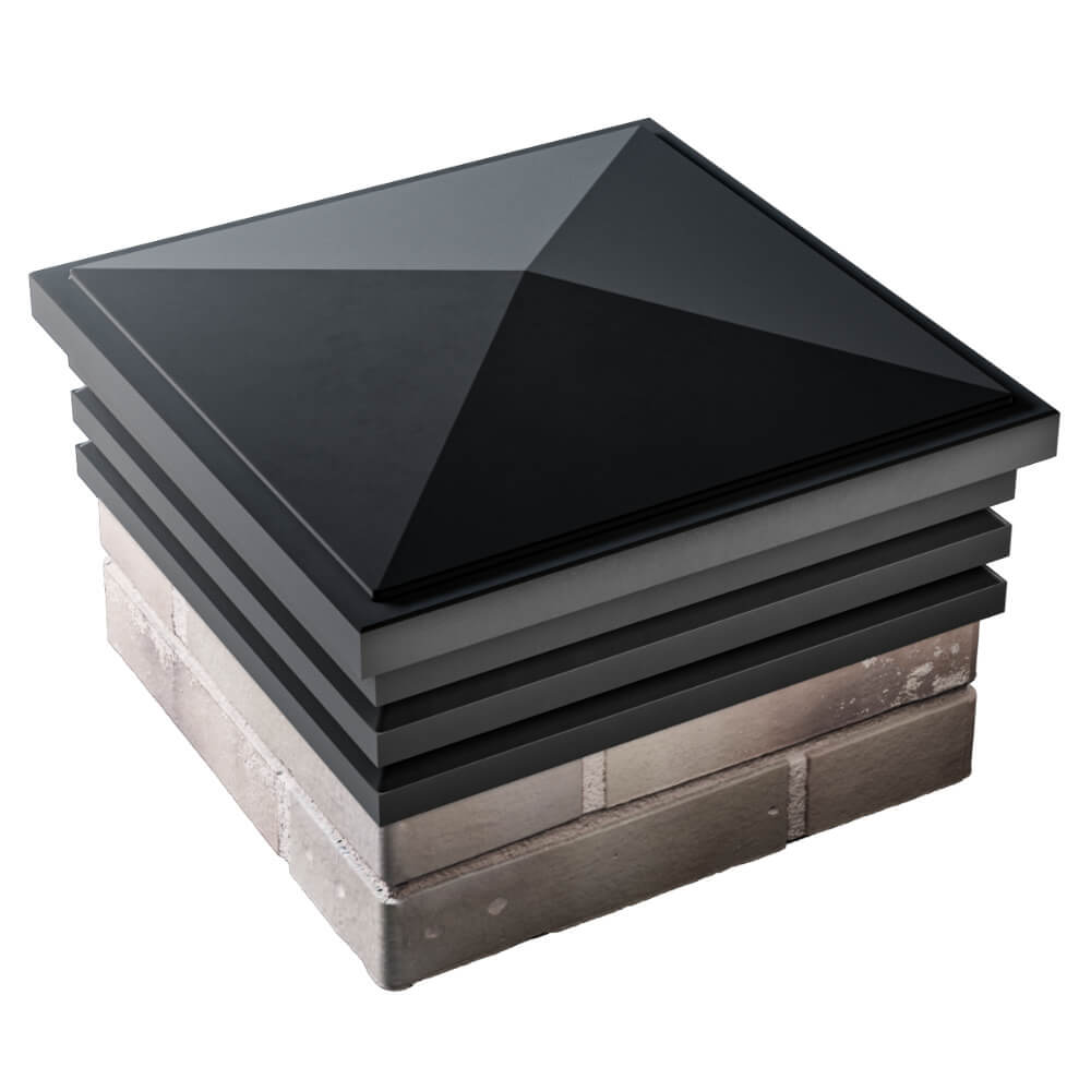 Колпак Zking Бона ХайТек Черный на столб 1.5х1.5 кирпича (385х385мм) в Чайковском фото