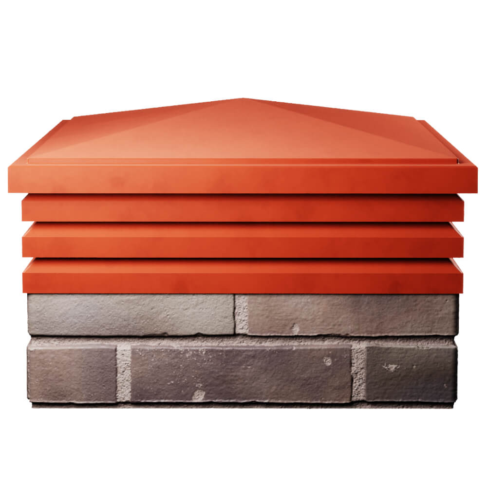 Колпак Zking Бона ХайТек Красный на столб 2х2 кирпича (513х513мм) Чайковский фото