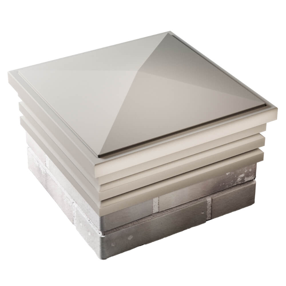 Колпак Zking Бона ХайТек Бежевый на столб 1.5х1.5 кирпича (385х385мм) в Чайковском фото