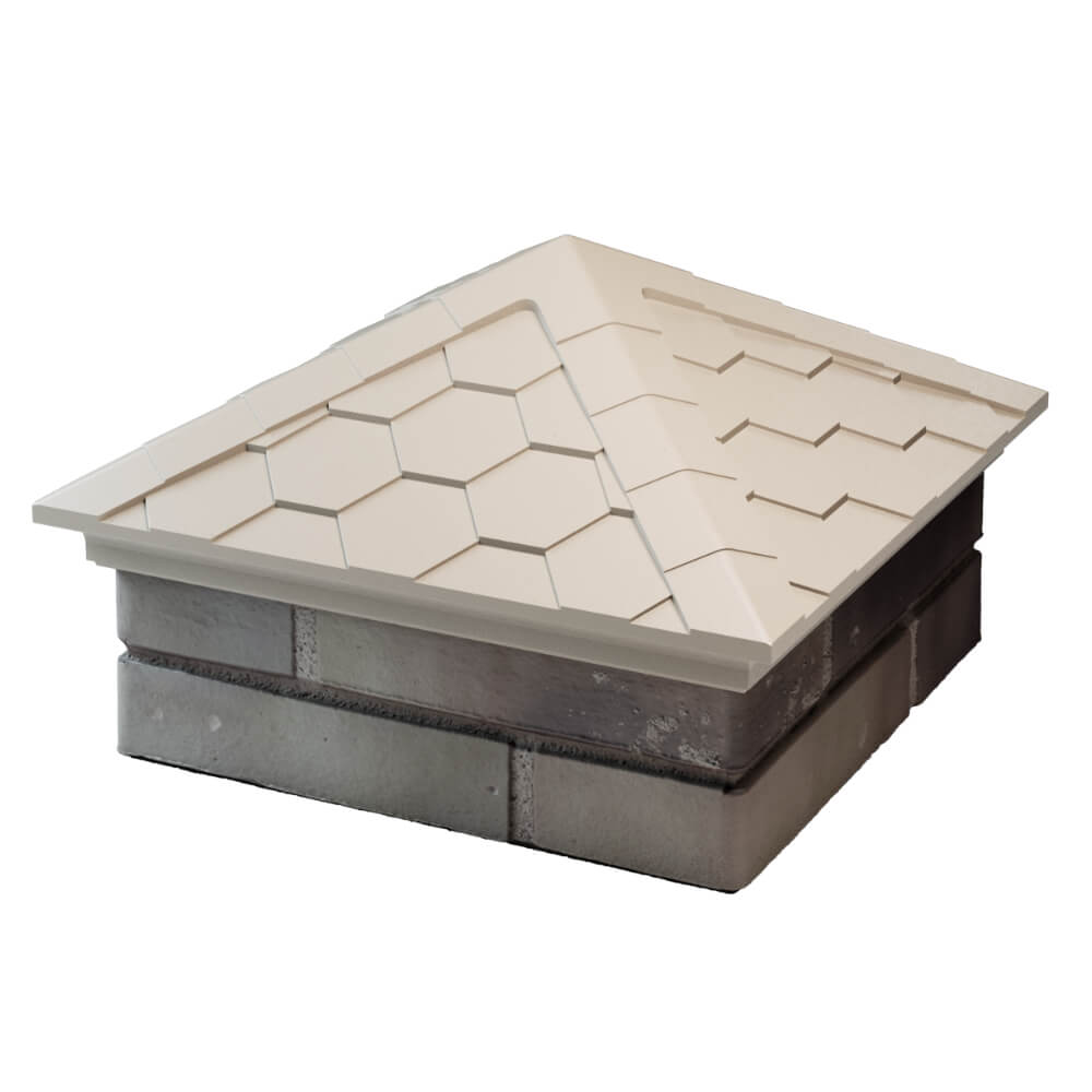 Колпак Zking Эверест Бежевый на столб 1.5х1.5 кирпича (390х390мм) в Чайковском фото