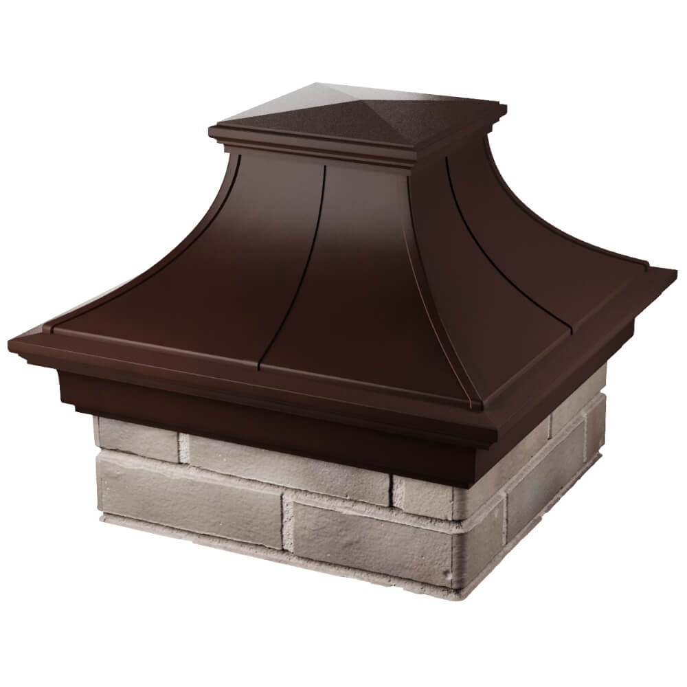 Колпак Zking Монблан Премиум Коричневый на столб 1.5х1.5 кирпича (385х385мм) в Чайковском фото