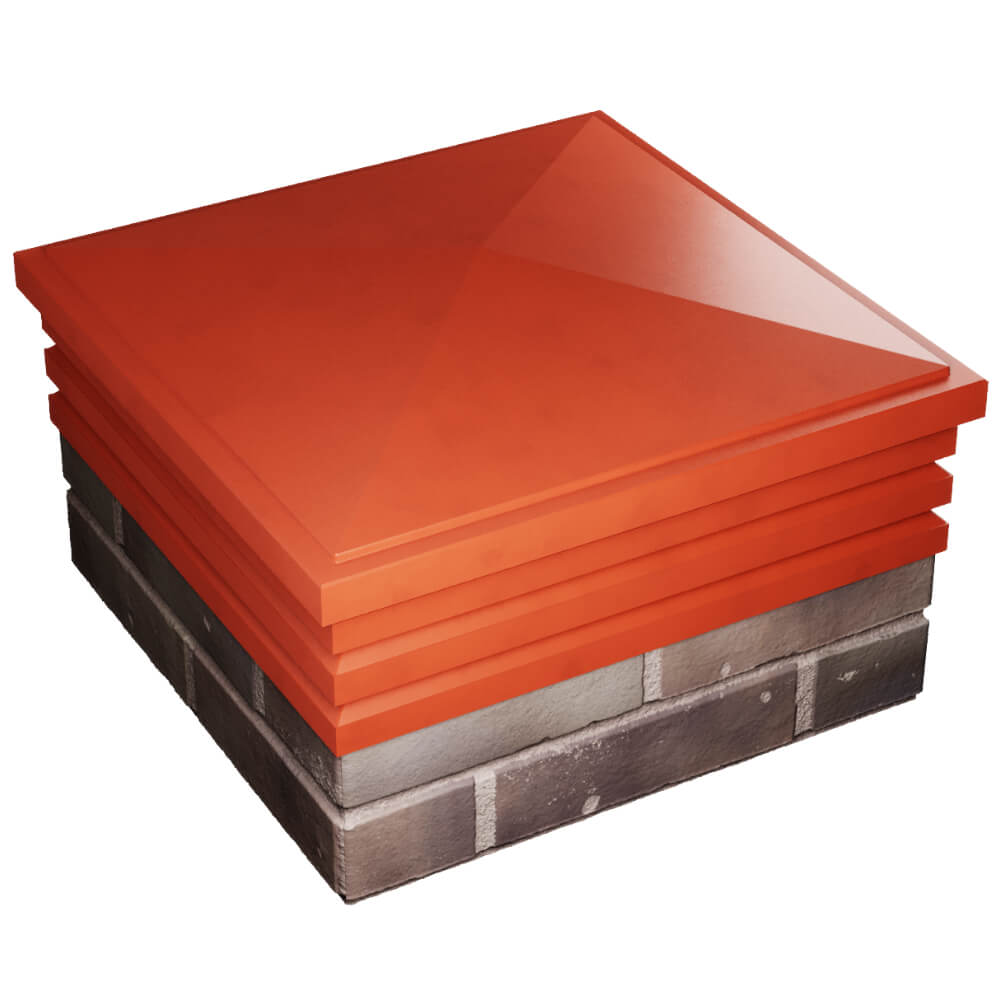 Колпак Zking Бона ХайТек Красный на столб 2х2 кирпича (513х513мм) в Чайковском фото