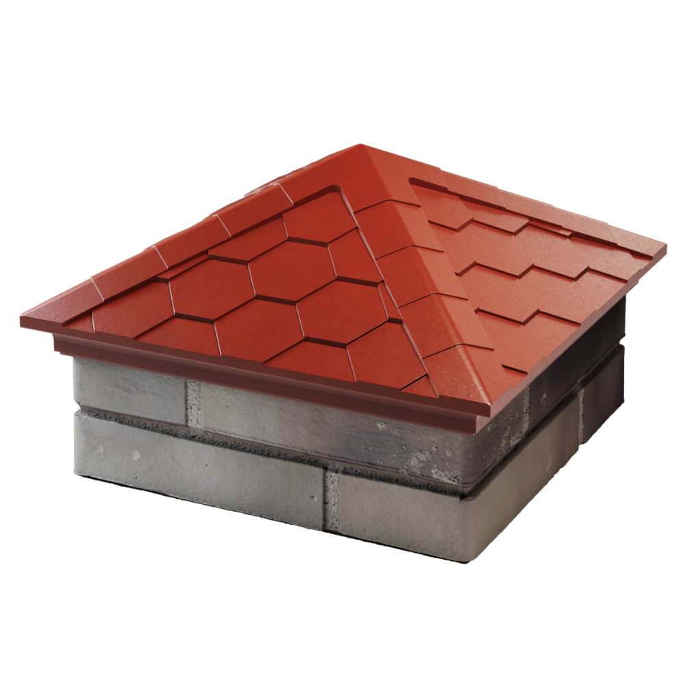 Колпак Zking Эверест Красный на столб 1.5х1.5 кирпича (390х390мм) в Чайковском фото