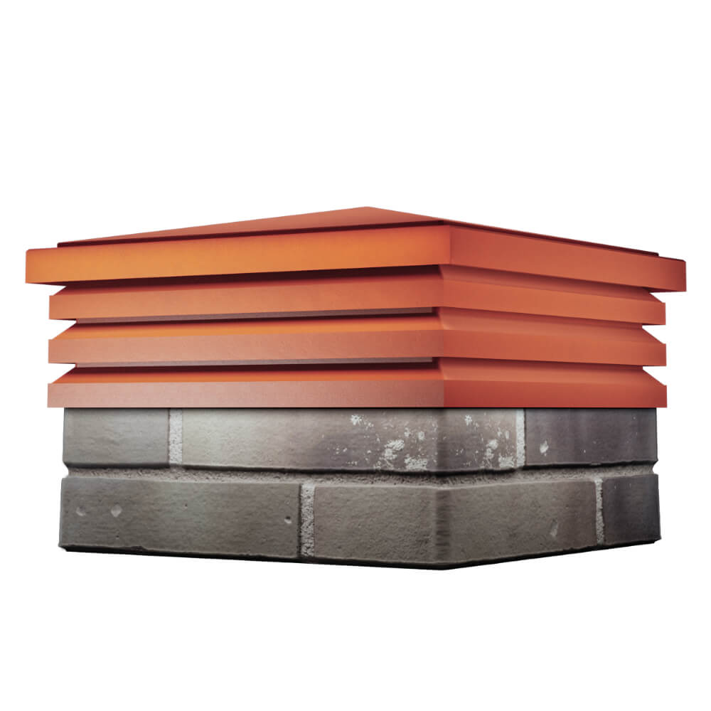 Колпак Zking Бона ХайТек Красный на столб 1.5х1.5 кирпича (385х385мм) в Чайковском фото