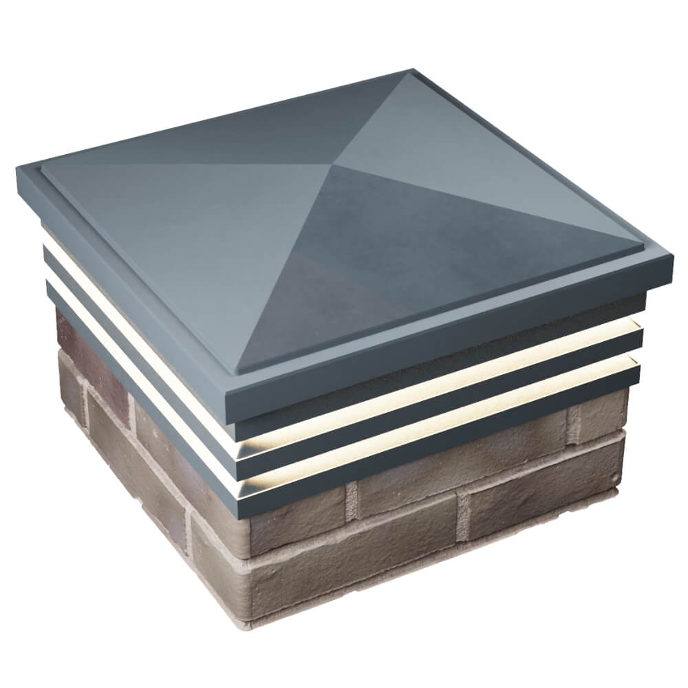 Колпак Zking Бона ХайТек Серый на столб 1.5х1.5 кирпича (385х385мм) с подсветкой в Чайковском фото