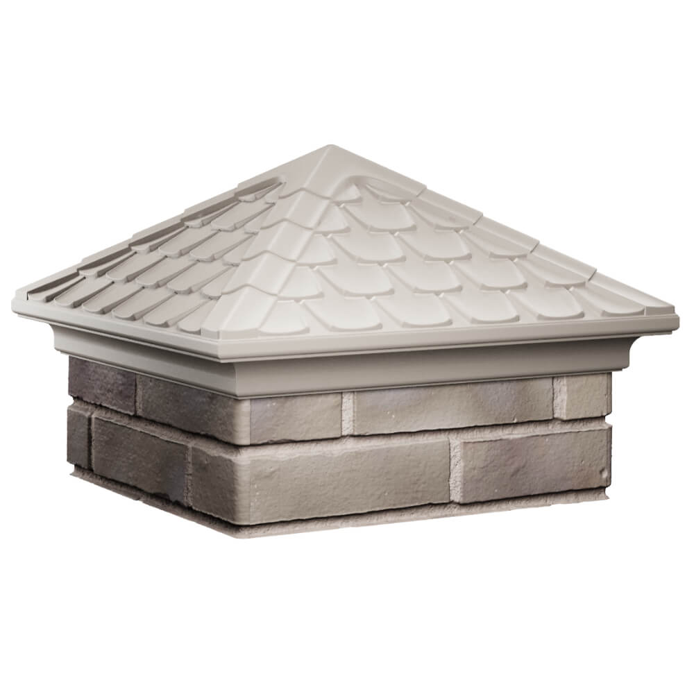 Колпак Zking Эльбрус Бежевый на столб 1.5х1.5 кирпича (385х385мм) в Чайковском фото