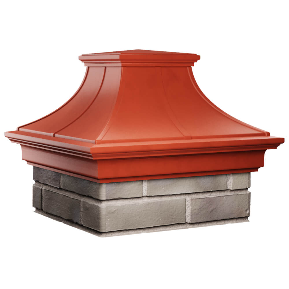 Колпак Zking Монблан Премиум Красный на столб 1.5х1.5 кирпича (385х385мм) в Чайковском фото
