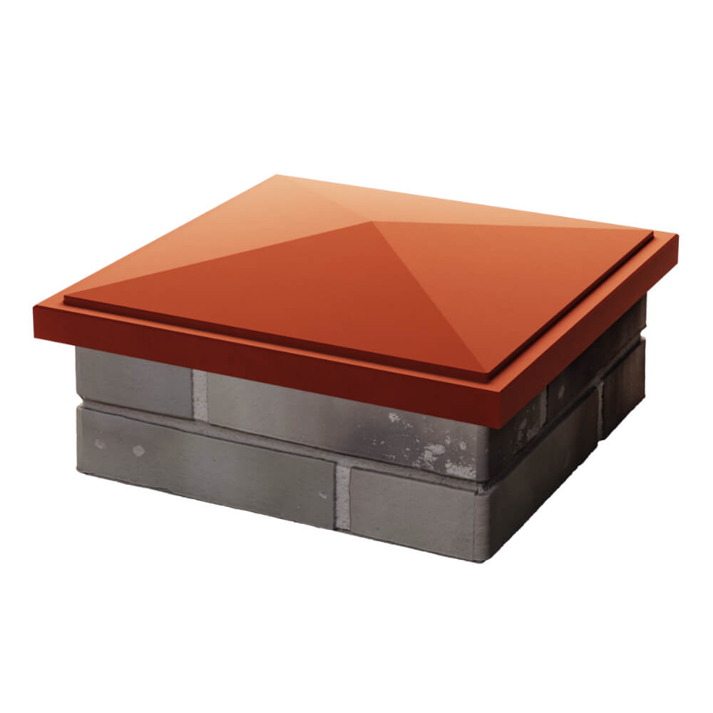 Колпак Zking БонаМоно Красный на столб 1.5х1.5 кирпича (385х385, 400х400мм) в Чайковском фото