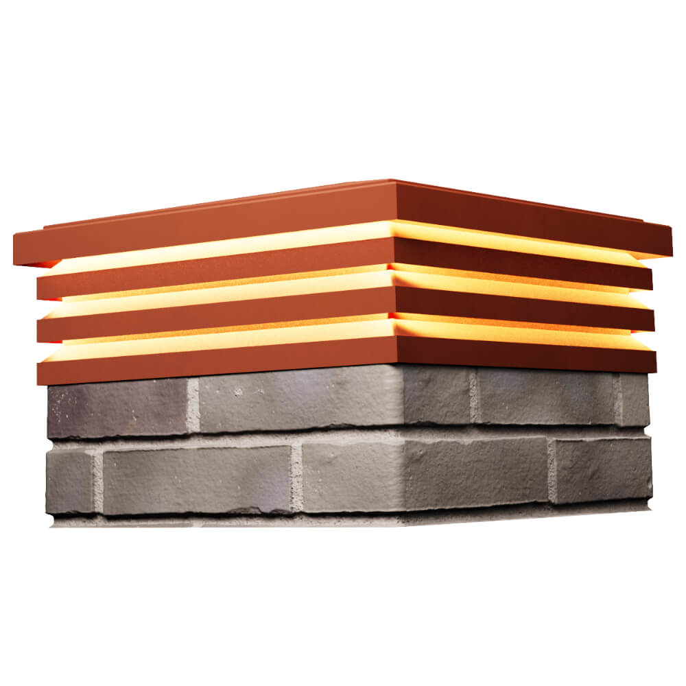 Колпак Zking Бона ХайТек Красный на столб 1.5х1.5 кирпича (385х385мм) с подсветкой в Чайковском фото