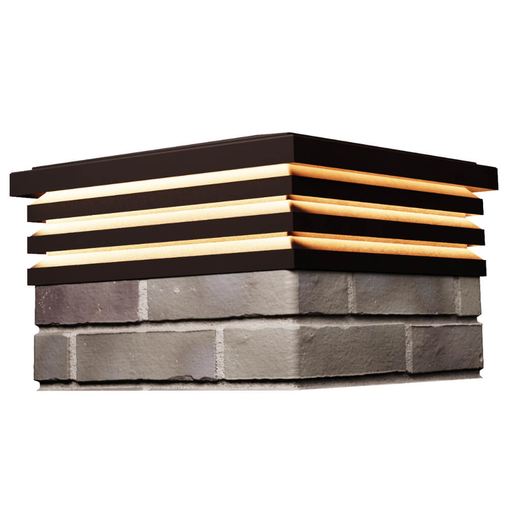 Колпак Zking Бона ХайТек Коричневый на столб 1.5х1.5 кирпича (385х385мм) с подсветкой в Чайковском фото