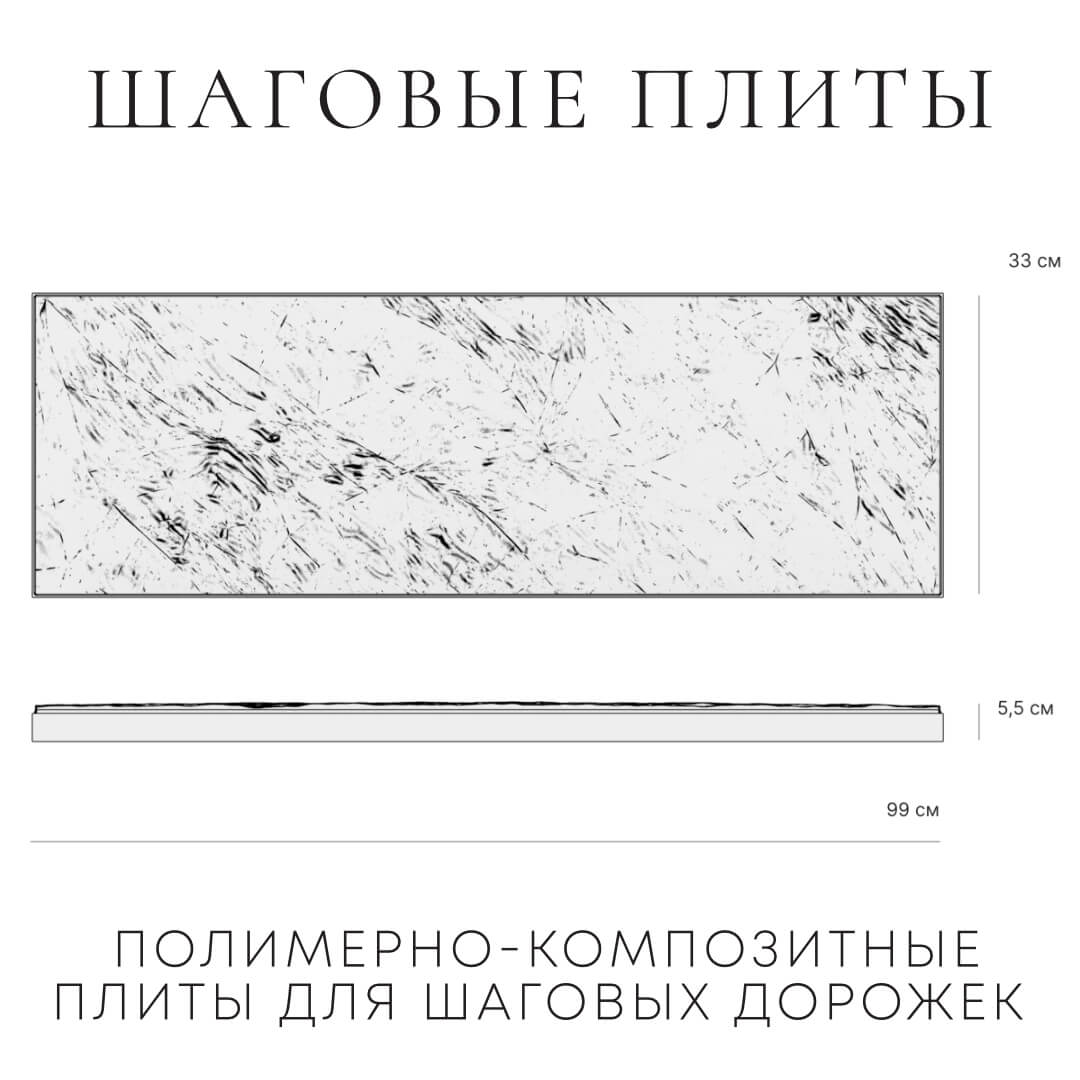 Шаговая плита STONE Графитовый Серый 990х330х55мм в Чайковском фото