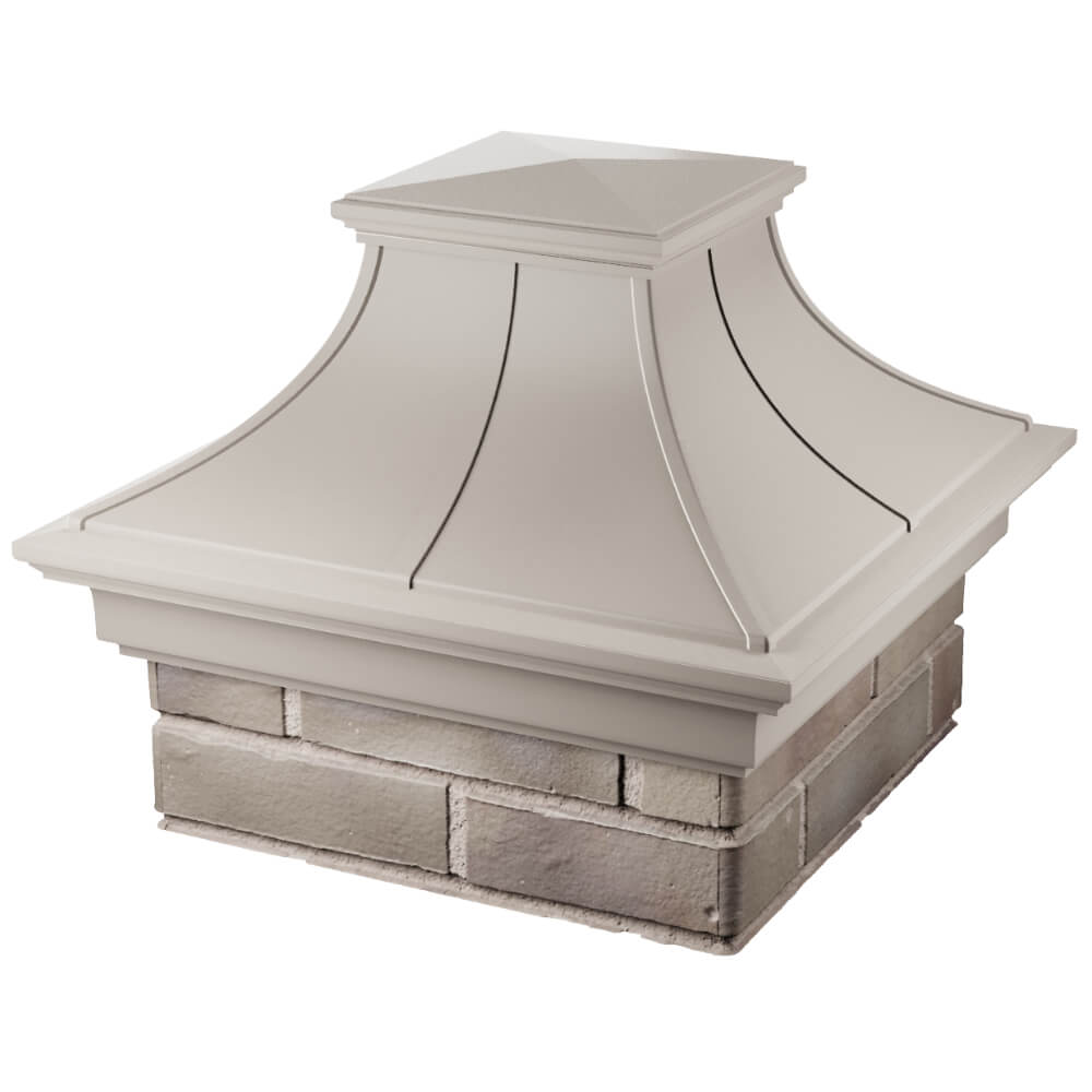 Колпак Zking Монблан Премиум Бежевый на столб 1.5х1.5 кирпича (385х385мм) в Чайковском фото