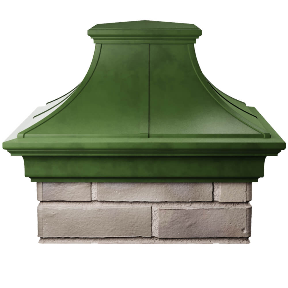 Колпак Zking Монблан Премиум Зеленый на столб 1.5х1.5 кирпича (385х385мм) Чайковский фото