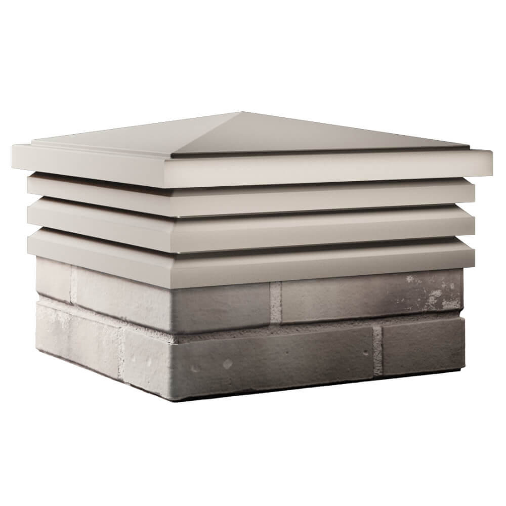 Колпак Zking Бона ХайТек Бежевый на столб 1.5х1.5 кирпича (385х385мм) в Чайковском фото