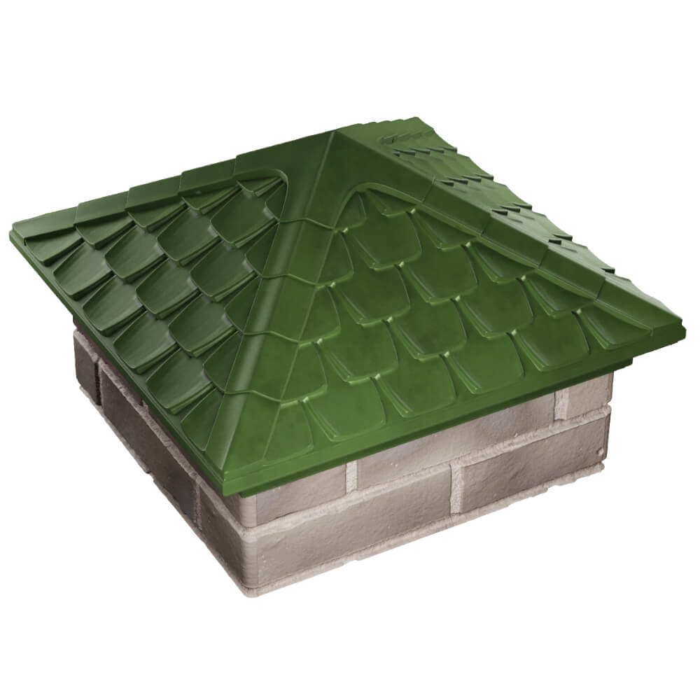 Колпак Zking Эльбрус Зеленый на столб 1.5х1.5 кирпича (385х385мм) в Чайковском фото