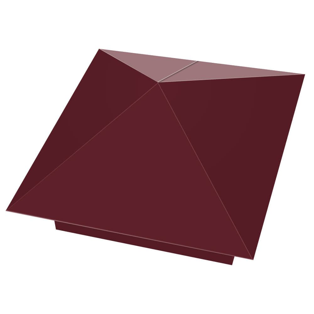 Колпак металлический 390х390мм RAL3005 Красное Вино заборный Чайковский фото