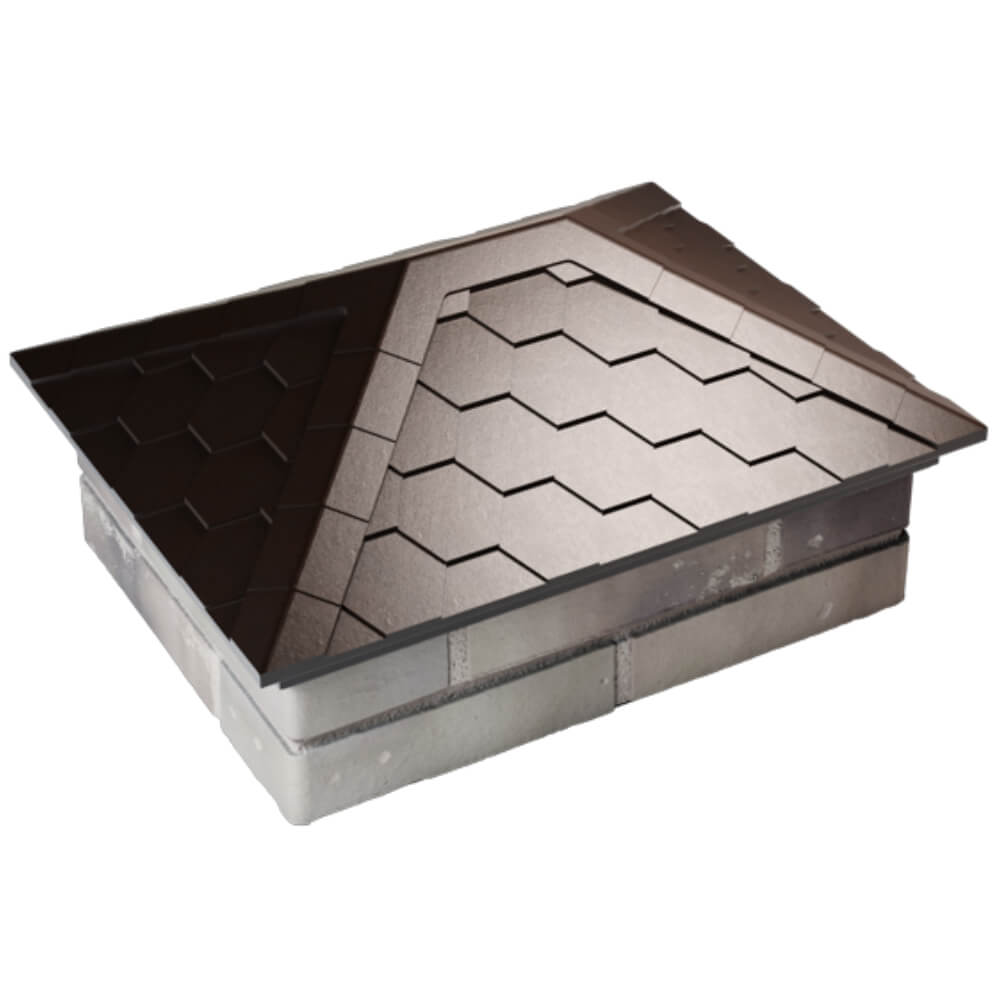 Колпак Zking Эверест Коричневый на столб 2х1.5 кирпича (520х390мм) Чайковский фото