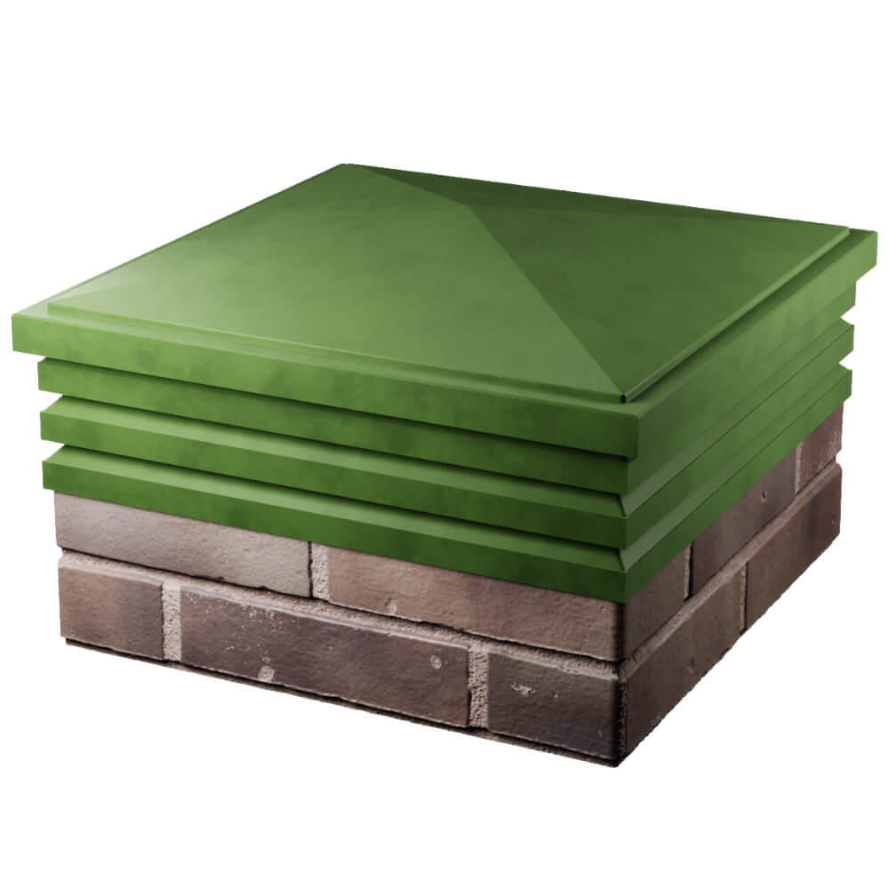 Колпак Zking Бона ХайТек Зеленый на столб 2х2 кирпича (513х513мм) в Чайковском фото