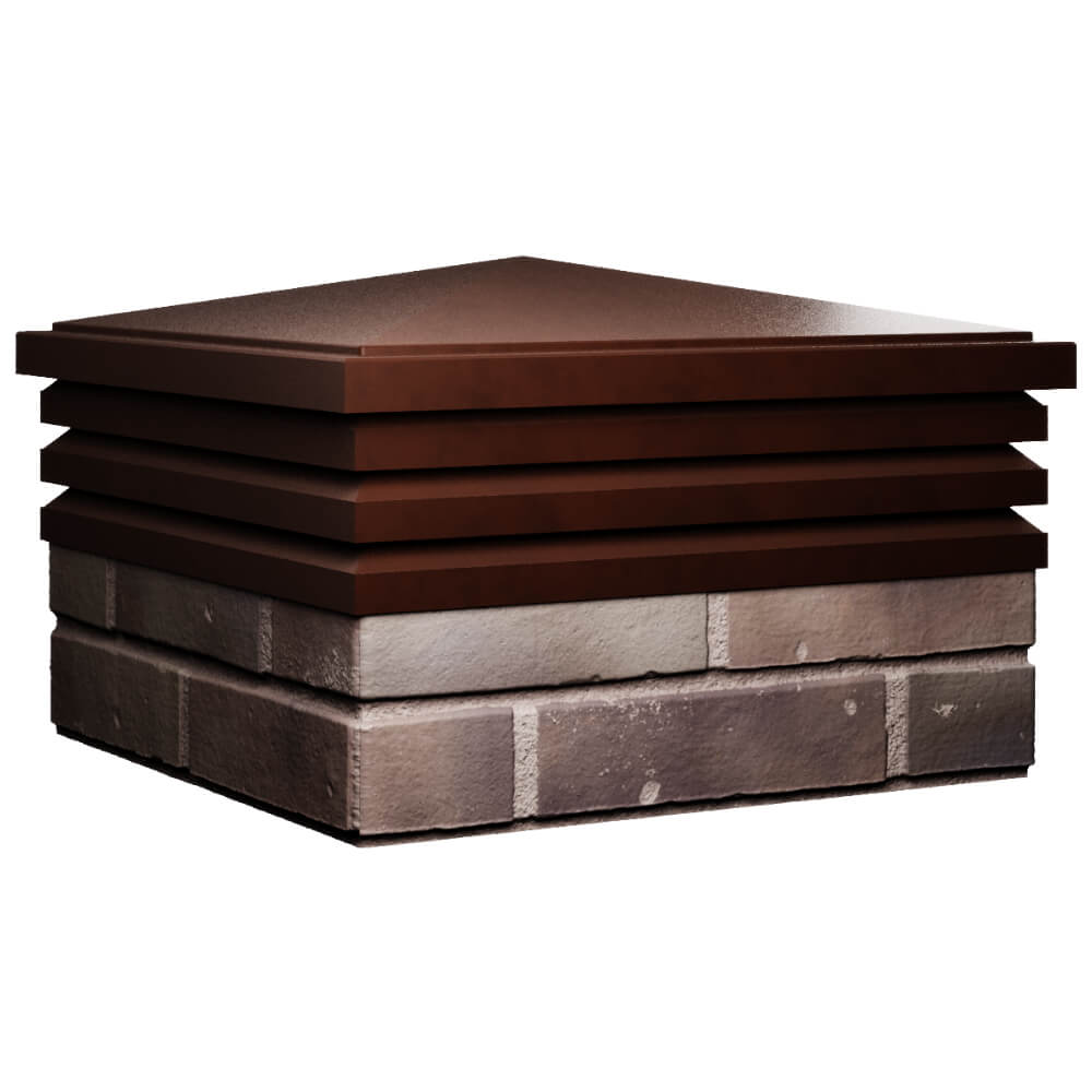 Колпак Zking Бона ХайТек Коричневый на столб 2х2 кирпича (513х513мм) в Чайковском фото