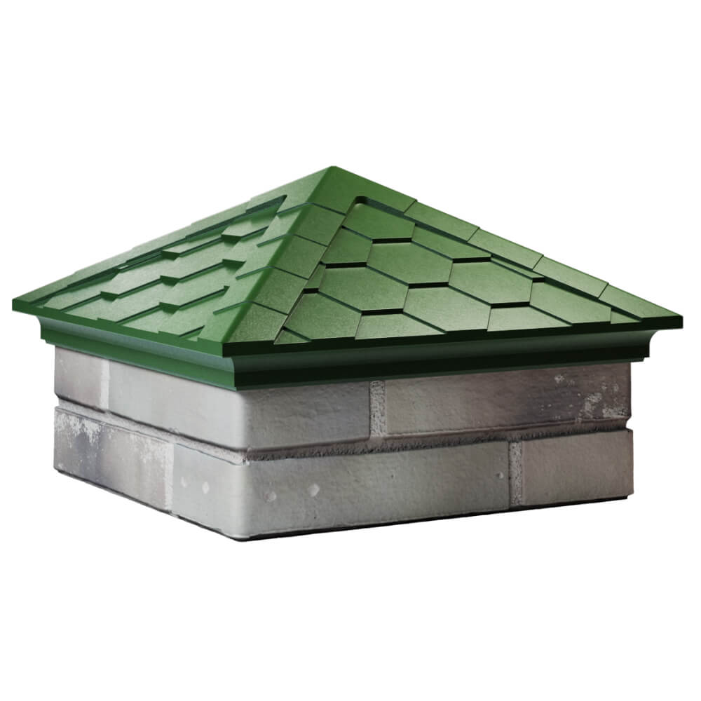 Колпак Zking Эверест Зеленый на столб 1.5х1.5 кирпича (390х390мм) в Чайковском фото