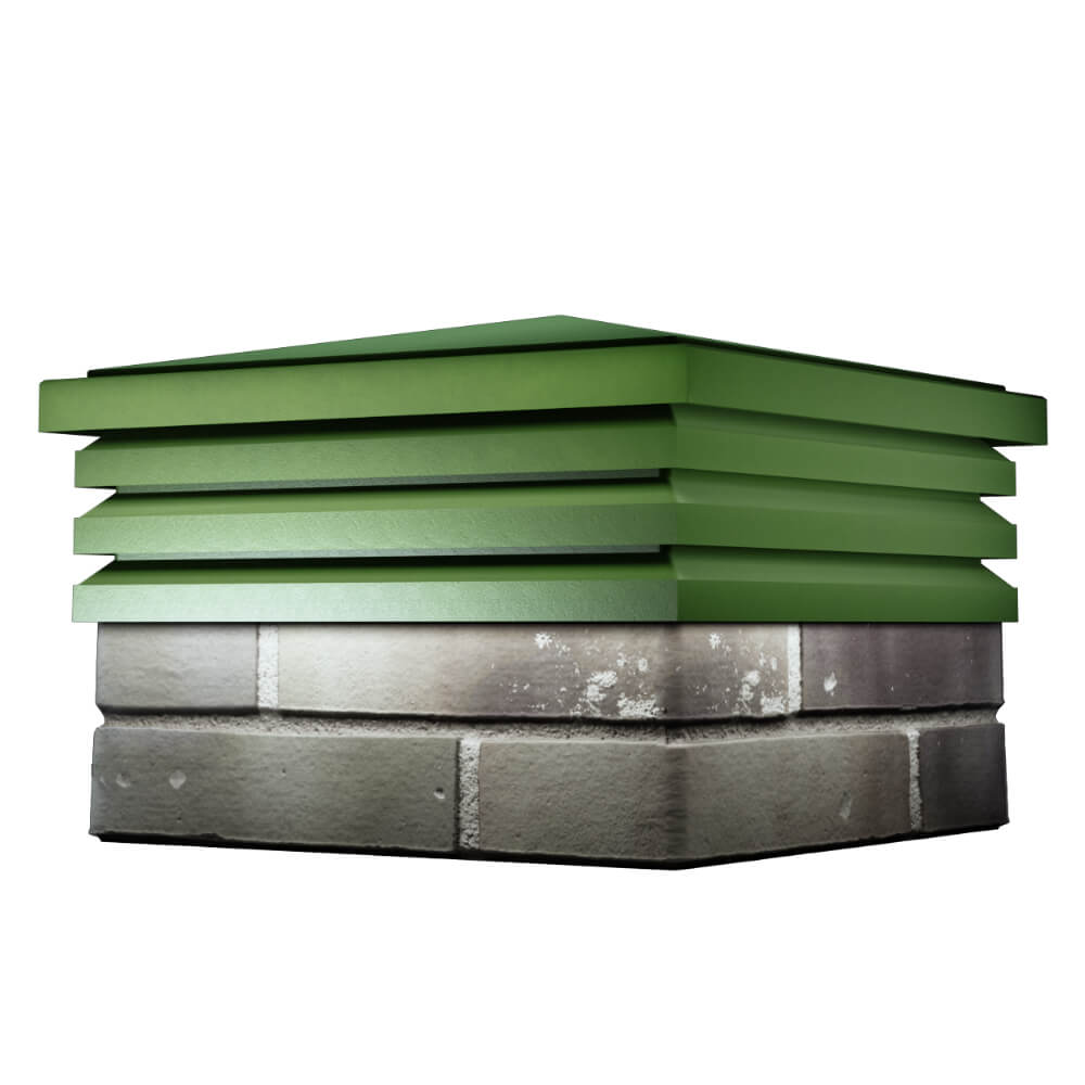 Колпак Zking Бона ХайТек Зеленый на столб 1.5х1.5 кирпича (385х385мм) в Чайковском фото