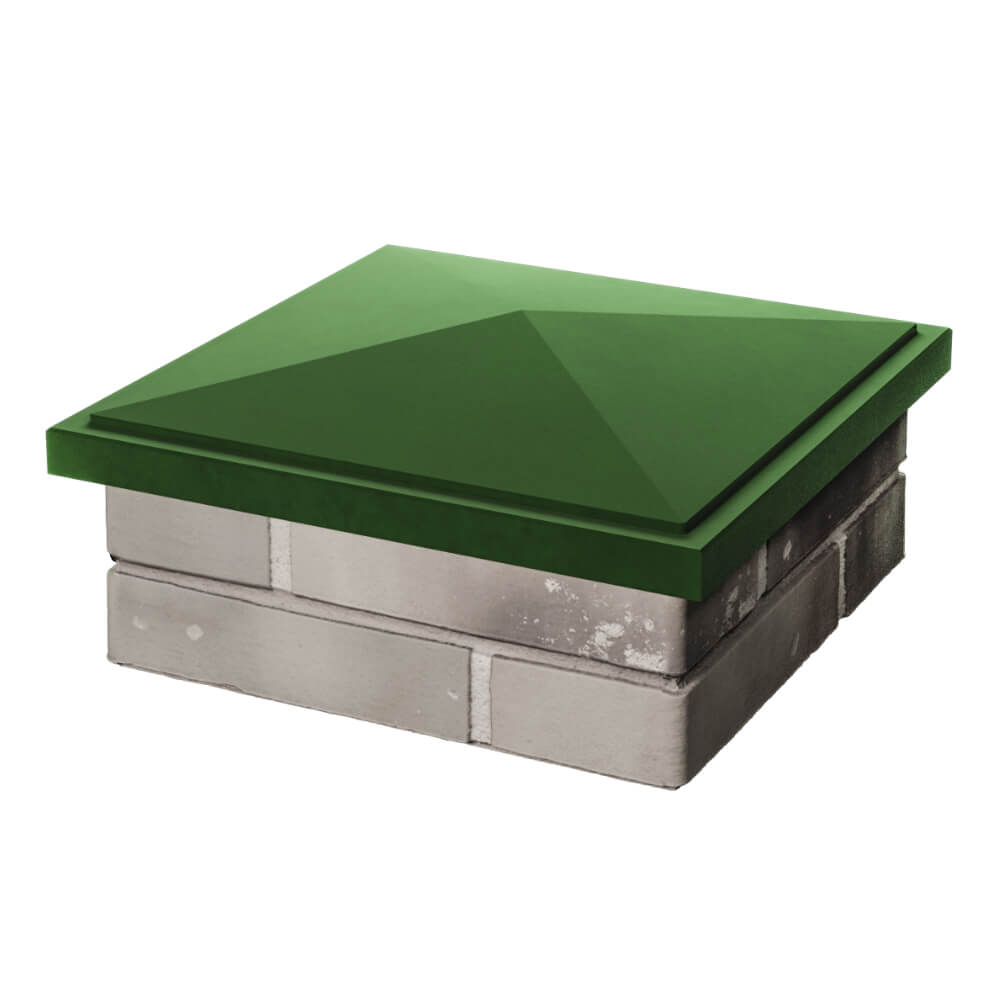 Колпак Zking БонаМоно Зеленый на столб 1.5х1.5 кирпича (385х385, 400х400мм) в Чайковском фото