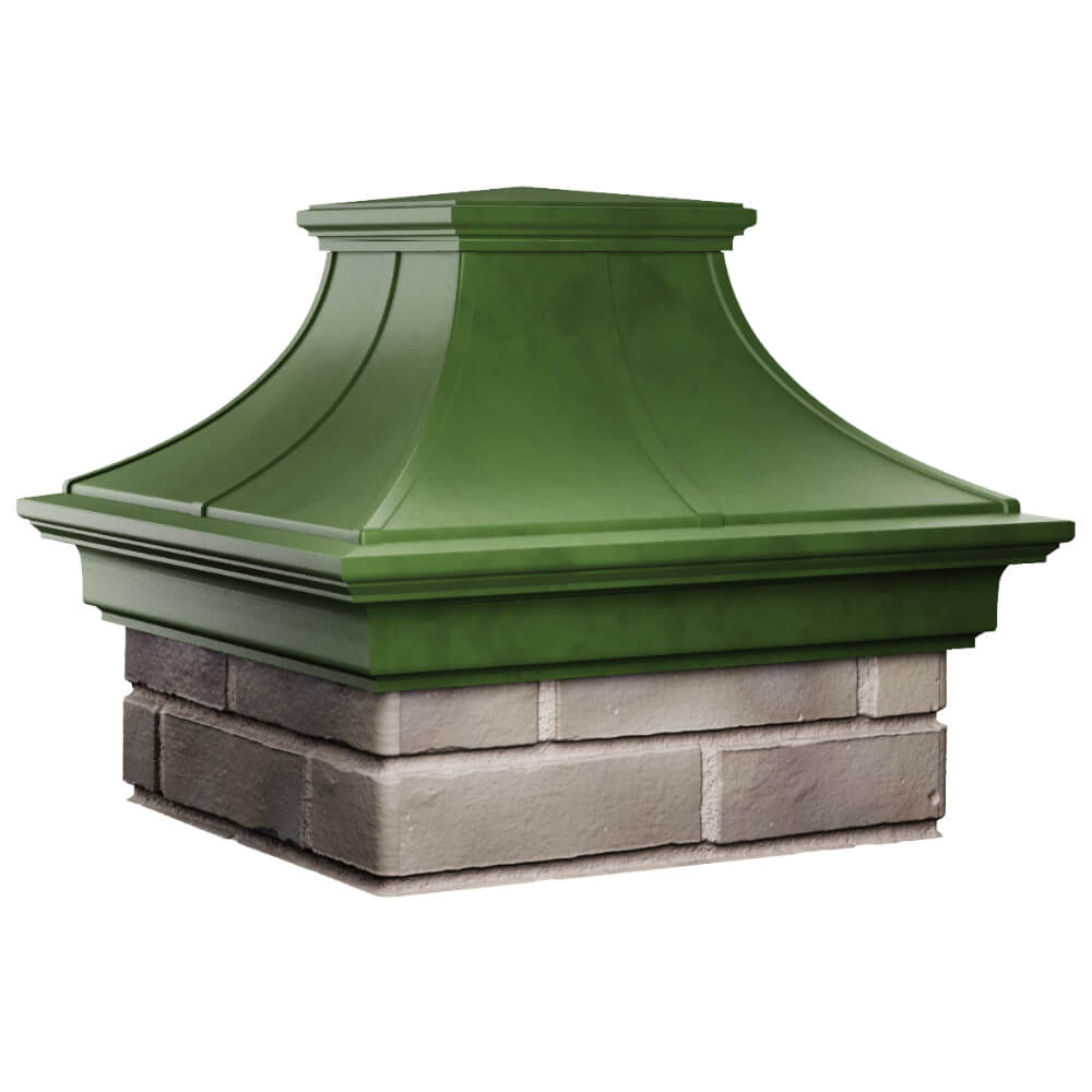 Колпак Zking Монблан Премиум Зеленый на столб 1.5х1.5 кирпича (385х385мм) в Чайковском фото