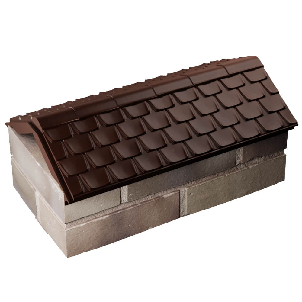 Парапет Zking Эльбрус Коричневый с посадкой на 1 кирпич (255мм) в Чайковском фото