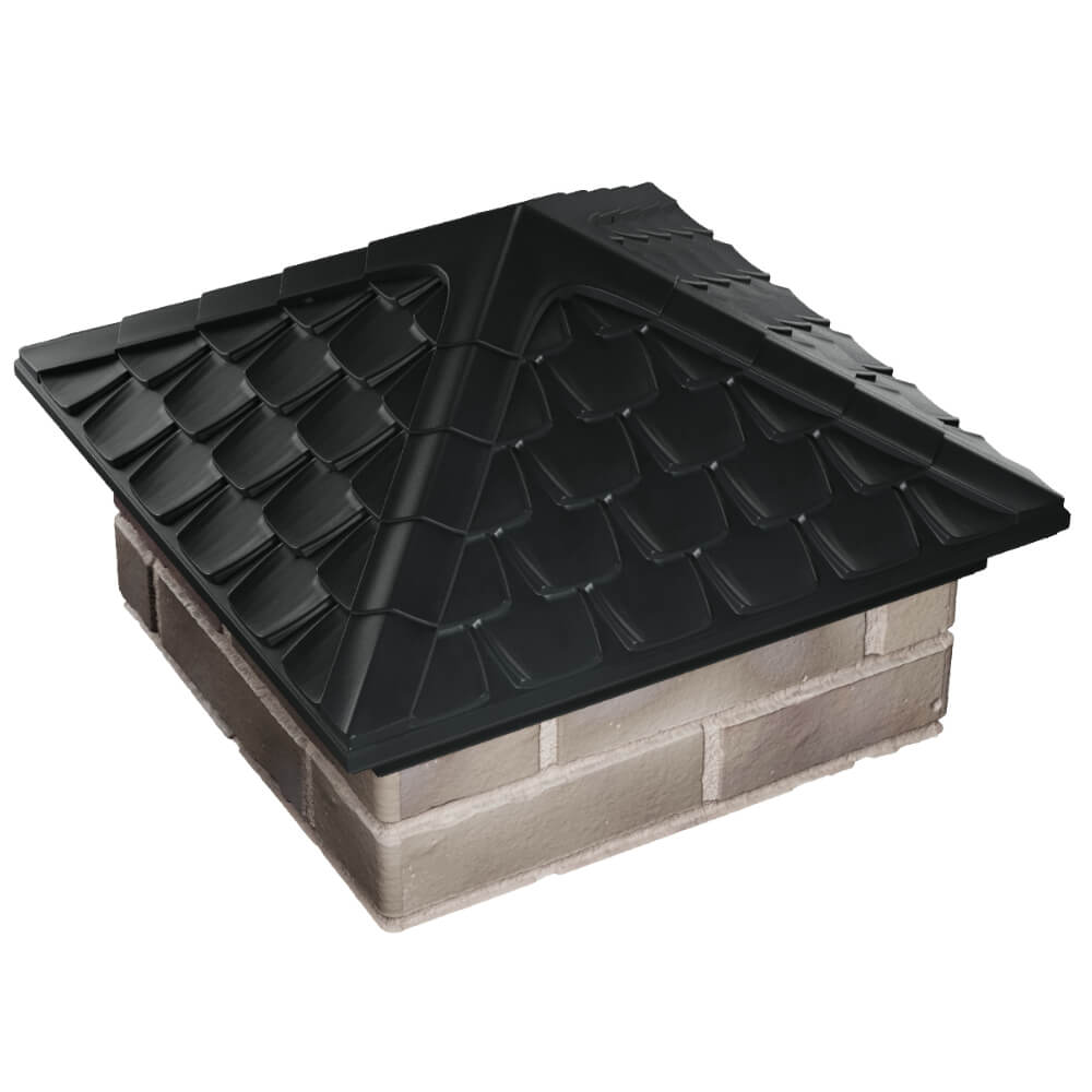 Колпак Zking Эльбрус Черный на столб 1.5х1.5 кирпича (385х385мм) в Чайковском фото