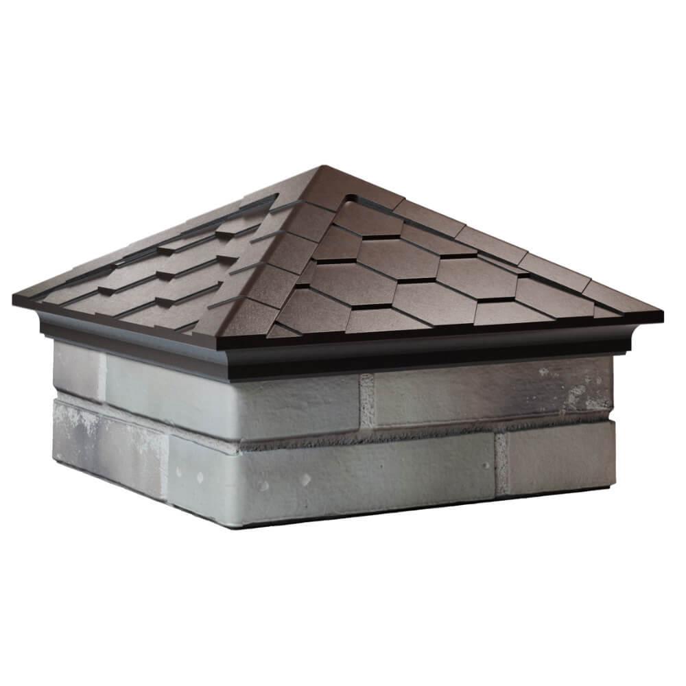 Колпак Zking Эверест Коричневый на столб 1.5х1.5 кирпича (390х390мм) в Чайковском фото