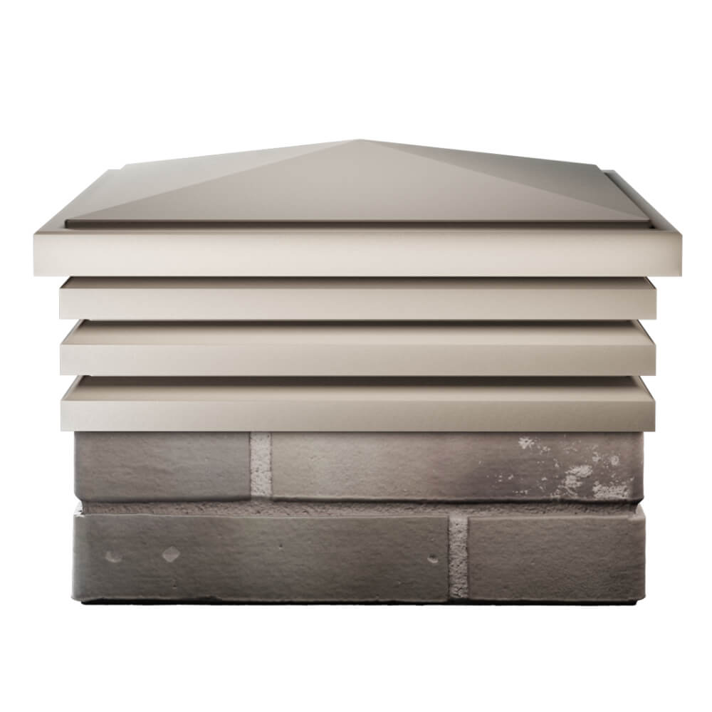 Колпак Zking Бона ХайТек Бежевый на столб 1.5х1.5 кирпича (385х385мм) Чайковский фото