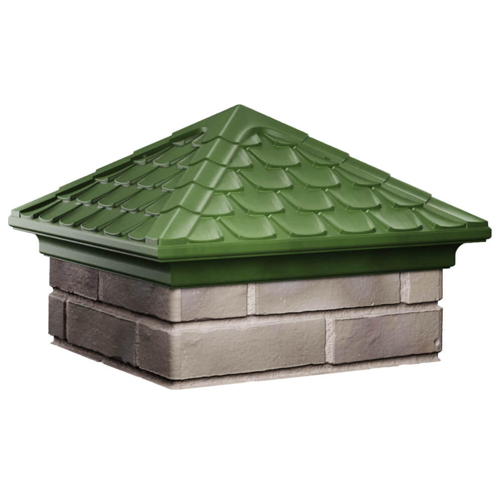 Колпак Zking Эльбрус Зеленый на столб 1.5х1.5 кирпича (385х385мм) в Чайковском фото