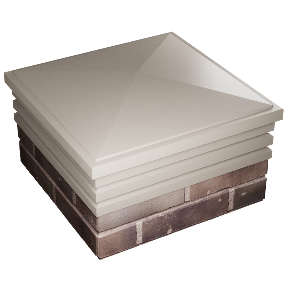 Колпак Zking Бона ХайТек Бежевый на столб 2х2 кирпича (513х513мм) в Чайковском фото